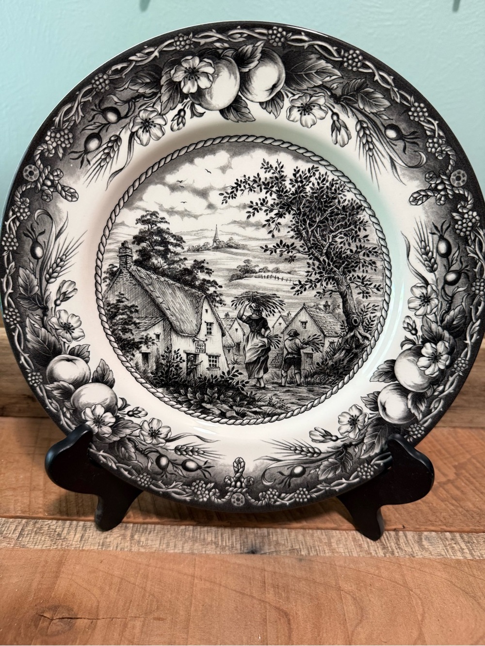 Royal Stafford ‘Red Bull Inn’ black and white transferware.